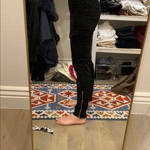 Straight legged black denim pants